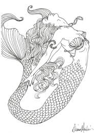 Mermaid coloring book illustrations & vectors. Mermaid Coloring Pages And Books For Adults And Children
