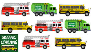 Learning Street Vehicles Chart For Kids Learn With Fire Trucks School Buses Garbage Trucks