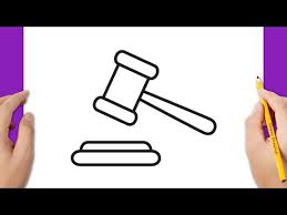 how to draw a judge gavel you
