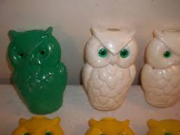 Vtg Lot Of 10 Noma Blowmold Owl Plastic