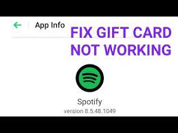 fix spotify gift card not working