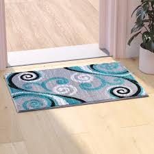 white grey turquoise area rug