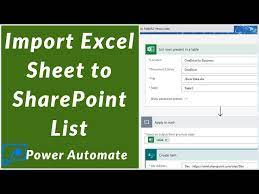 import excel data to sharepoint list