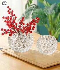 Diamond Glass Flower Vase Decorative