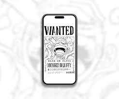 one piece luffy wanted poster black