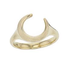 18ct yellow gold crescent moon ring