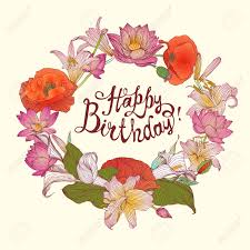 Birthday birthday greetings birthday pictures happy birthday messages birthday posts happy birthday cards happy b day happy birthday greetings happy birthday. Happy Birthday Vector Congratulation Card With Floral Wreath Royalty Free Cliparts Vectors And Stock Illustration Image 74023081