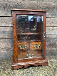 19th century oak smokers cabinet