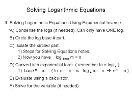Solving Logarithmic Equations I