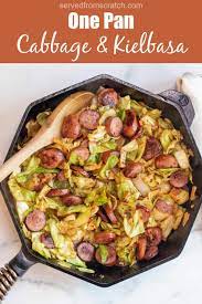 one pan cabbage and kielbasa served