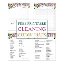 Free Printable Cleaning Check Lists The Cottage Market
