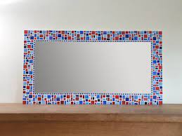 Mosaic Wall Mirror In Red Blue