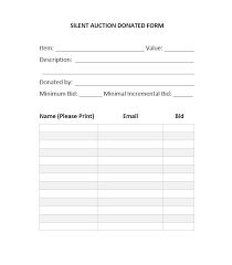 Sample Silent Auction Bid Sheet Magdalene Project Org