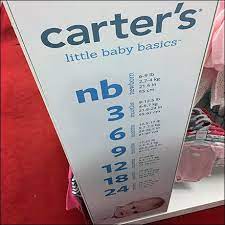 baby basics sizing chart by carter s