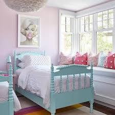 pink and turquoise blue girls bedroom