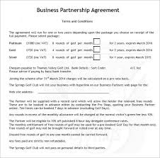 Business Partnership Agreement Free Business Template