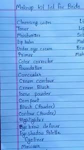 makeup kit list for brides makeup
