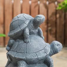 Mgo Stacked Turtle Garden Statue