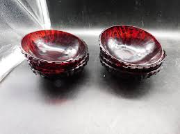 Depression Ruby Red Burple Berry Bowls