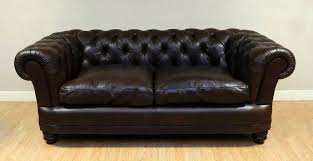 chesterfield two seater leather sofa