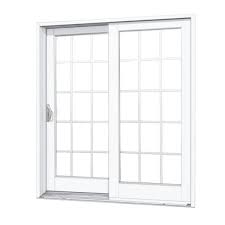 Mp Doors 60 In X 80 In Smooth White Left Hand Composite Sliding Patio Door With 15 Lite Gbg
