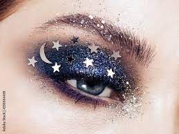 eye makeup woman with decorative stars