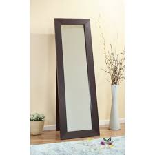 Beveled Mirror With A Wooden Frame