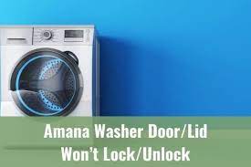 Reach down to the bottom of the door lock & force the release tab downwards to unlock the door. Amana Washer Door Lid Won T Lock Unlock Ready To Diy