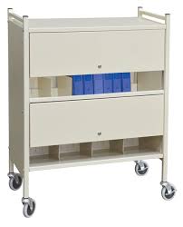 Locking Chart Cart Cabinets Multipurpose 3 Shelf