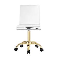 Product title rumor contemporary adjustable office chair with swivel in clear acrylic by lumisource average rating: Inspired Home Kalel Clear Acrylic Chair In Gold Bed Bath Beyond