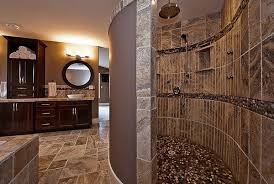 A Modern Doorless Shower In The Bathroom