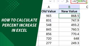 calculate percent increase in excel