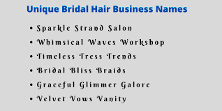 bridal hair business names ideas