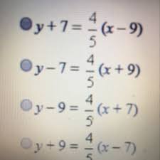 Write An Equation In Point Slope Form