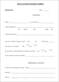 Free Printable Application For Employment Template New Form