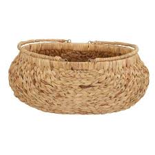 Round Woven Wicker Basket With Handles