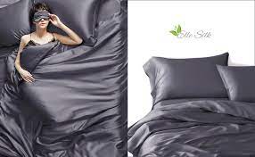 Charcoal Grey Silk Bed Linen From Pure
