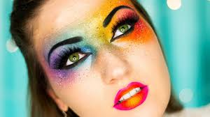 neon rainbow makeup bright colors