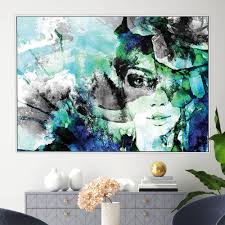 Aqua Fem Framed Canvas Wall Art