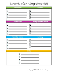 Weekly Cleaning Checklist Free Printable Creative Home Keeper