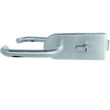 glass door lock with handle and cylinder