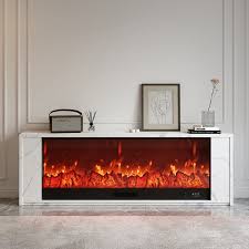 Modern Glass Electric Fireplace Tv