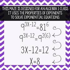 Exponential Equations Worksheet Maze