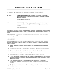 Advertising Agency Agreement Template Word Pdf By
