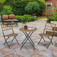 Metal Outdoor Bistro Set With 2 Chairs