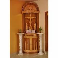 wooden and fiber house altar