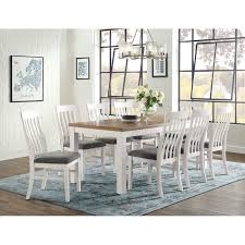 Merax farmhouse style kitchen table set, 5 piece wooden dining table set, rectangular table and 4 high back chairs for small space (grey) 4.5 out of 5 stars 69 $319.99 $ 319. Ashley Furniture Westconi 9 Piece Dining Table Set Homeworld Furniture Dining 7 Or More Piece Sets