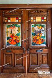 Old Wooden Doors With Stained Glass