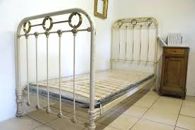 white vintage metal bed frame home
