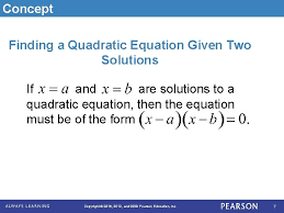 Quadratic Equations Section 6